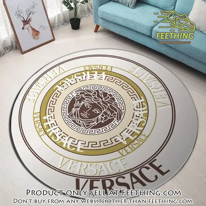 Versace medusa pattern luxury brand fashion round rug carpet home decor special gift ft4405464